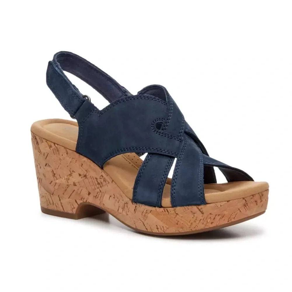 Clarks Giselle Flora Wedge Sandals - Picture 1 of 7